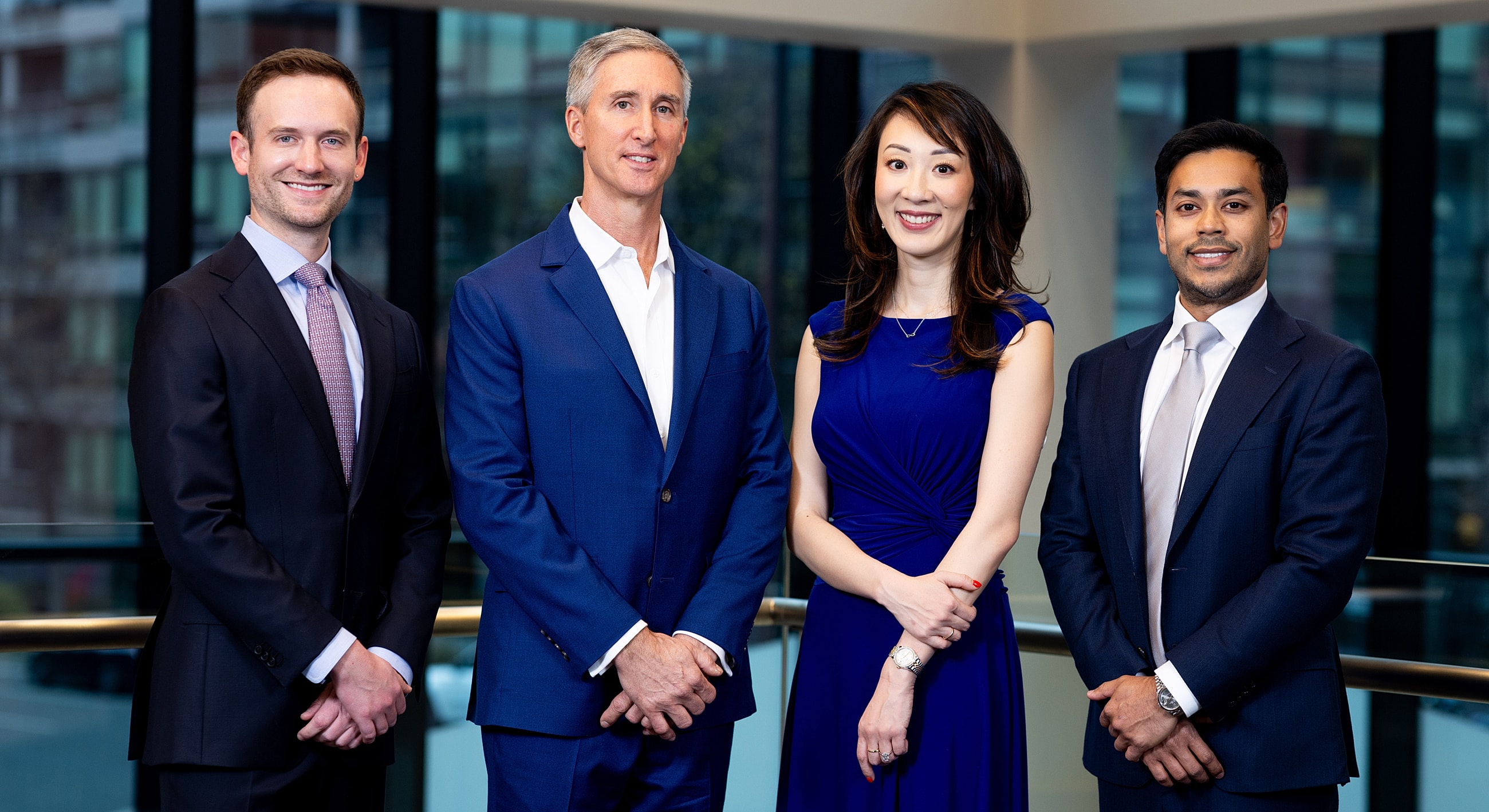 Professional group portrait in a modern setting